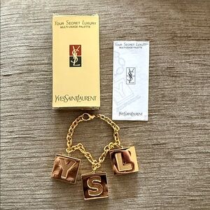 RARE YSL Yves Saint Laurent COUTURE Gold Charm Bracelet
